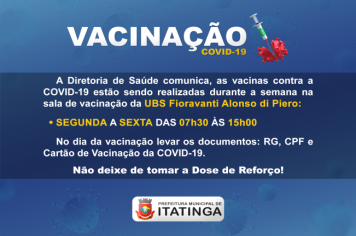 COMUNICADO VACINAÇÃO COVID-19!