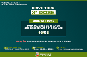 DRIVE THRU - 3ª DOSE