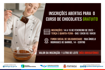 CURSO DE CHOCOLATES – GRATUITO!