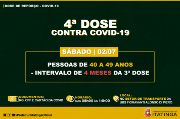 4ª DOSE CONTRA COVID-19 
