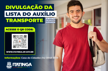 AUXÍLIO TRANSPORTE 2025 – LISTA DISPONÍVEL