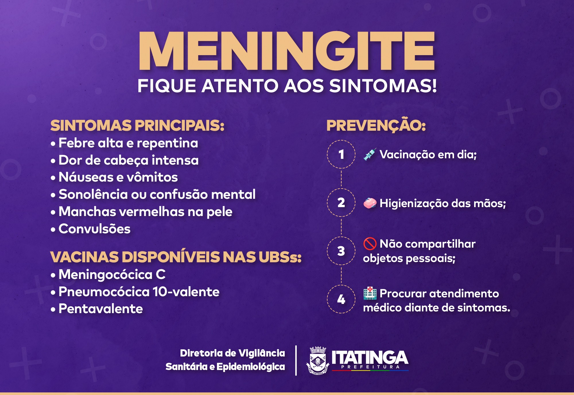 MENINGITE – FIQUE ATENTO AOS SINTOMAS!
