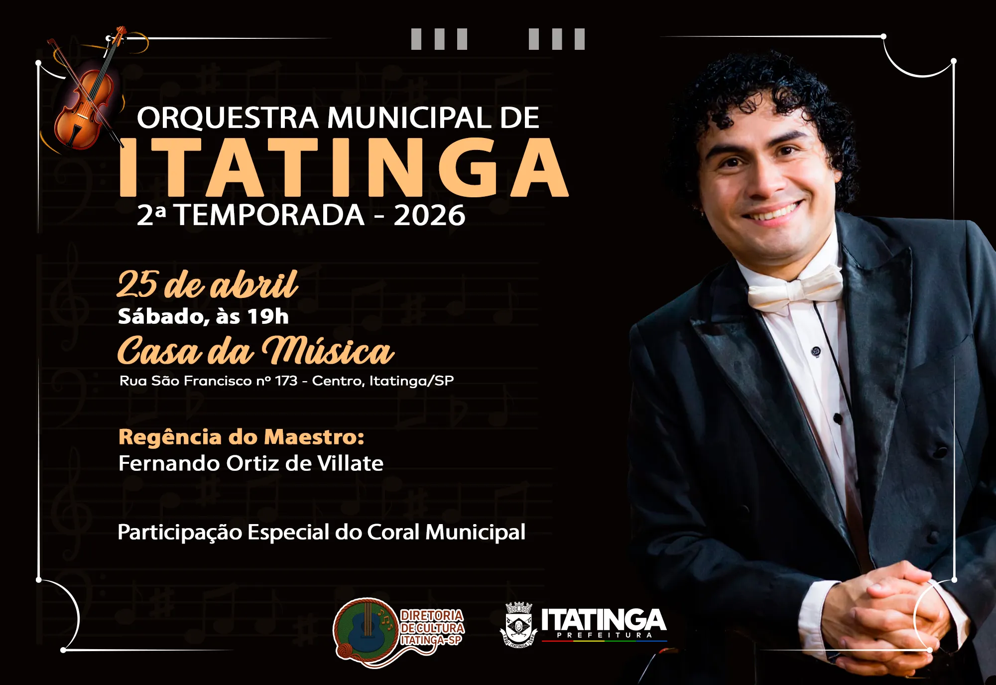 ORQUESTRA MUNICIPAL DE ITATINGA ABRE TEMPORADA 2026 COM CONCERTO ESPECIAL