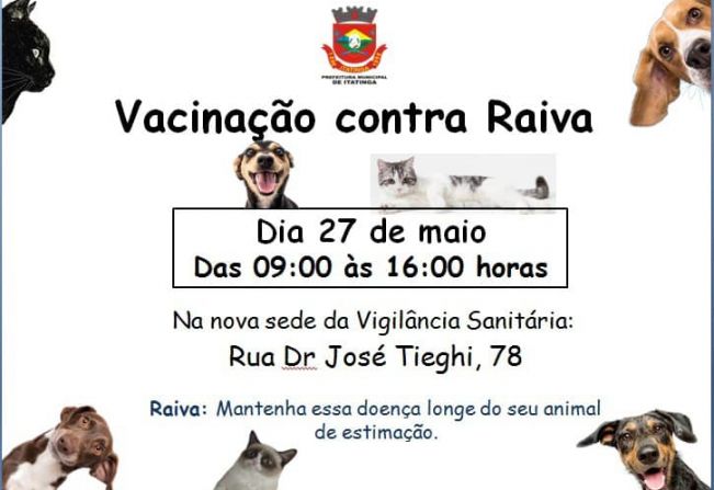 VACINAÇÃO CONTRA RAIVA! 