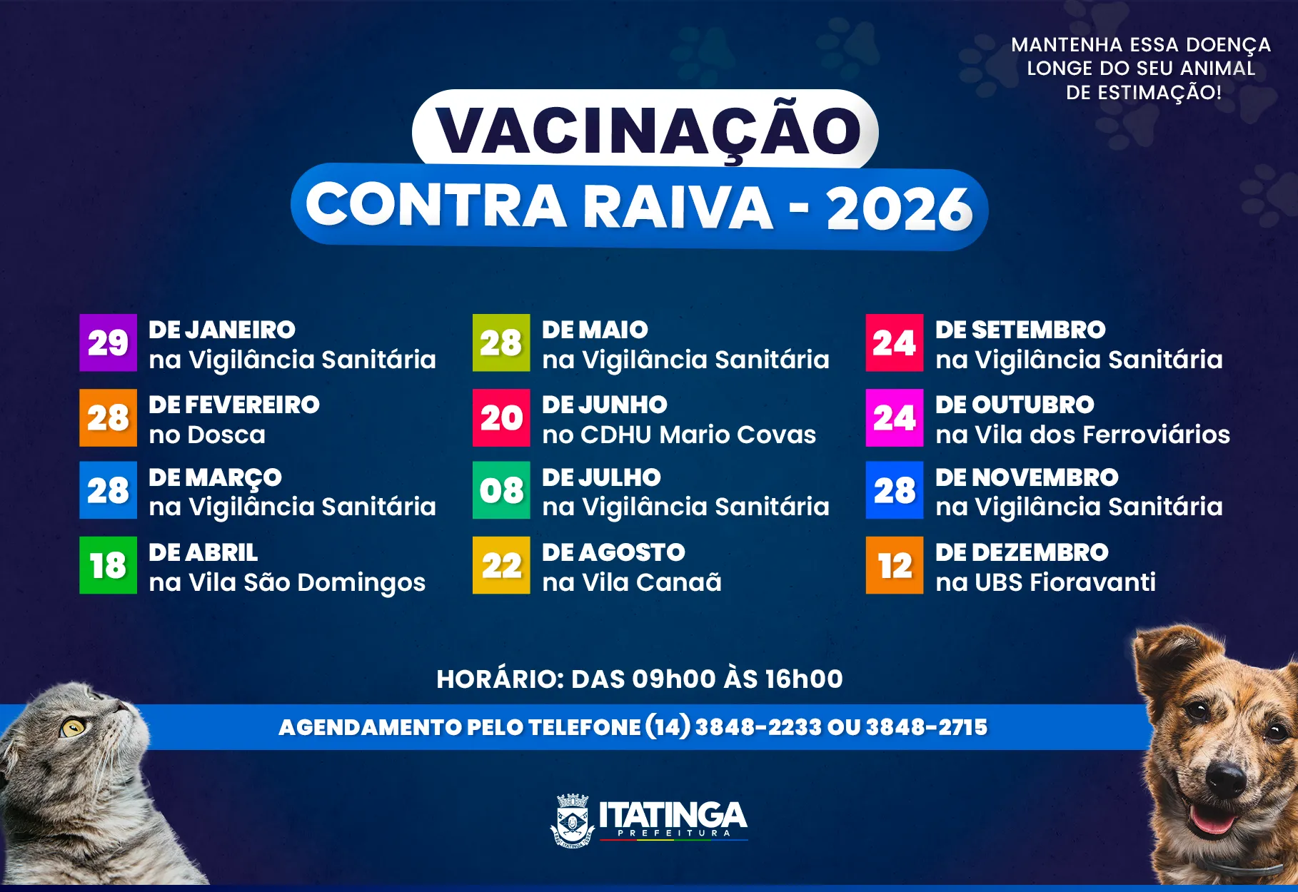 Campanha de Vacinação Contra a Raiva 2026