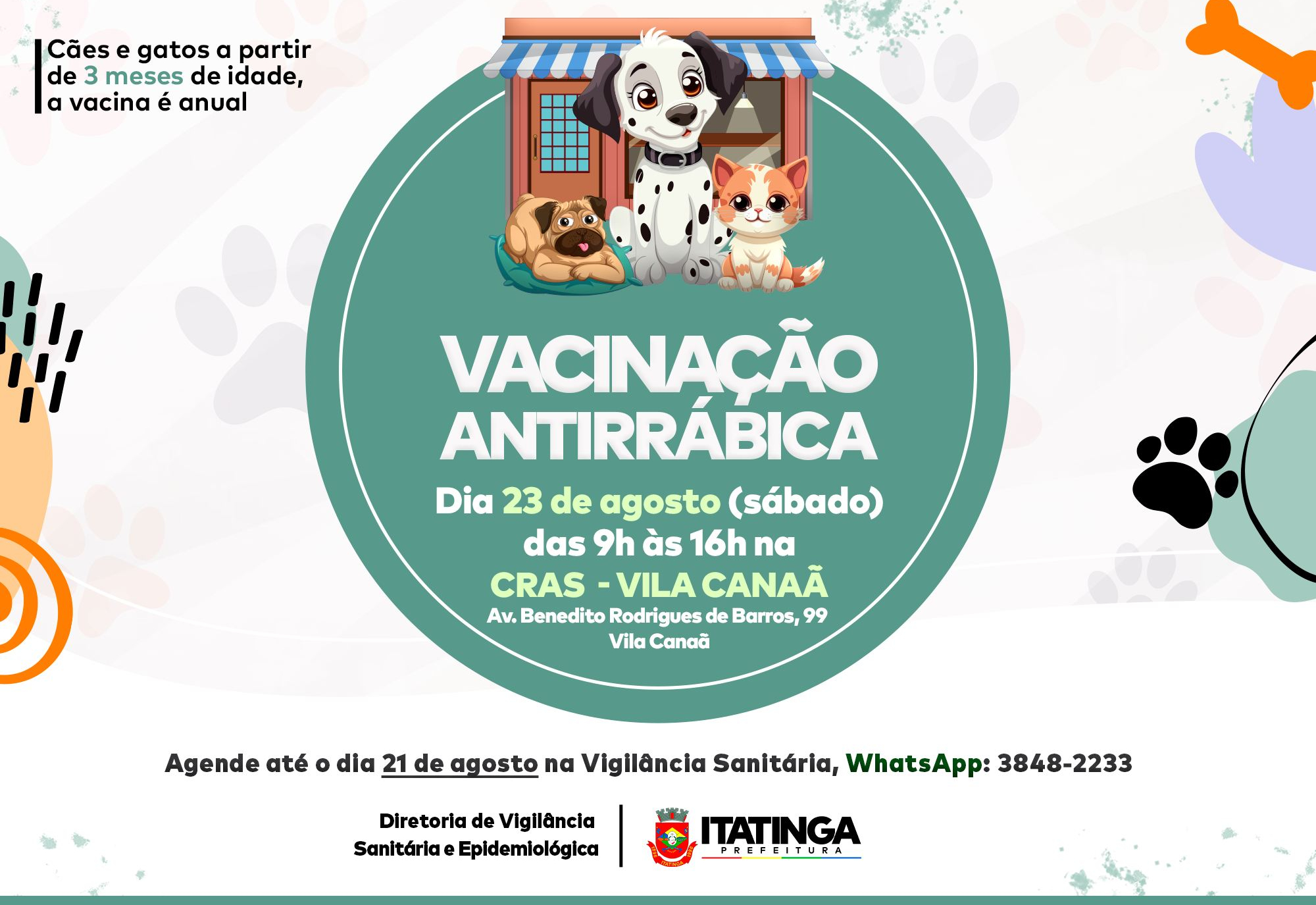 VACINAÇÃO CONTRA RAIVA - AGOSTO
