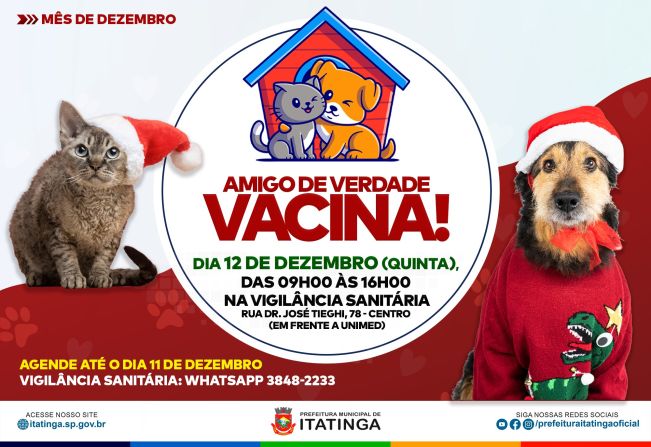 VACINAÇÃO CONTRA RAIVA - DEZEMBRO